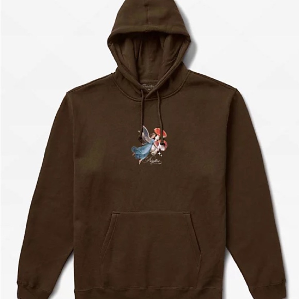 Brown Hoodie With FAIRY & MUSHROOM GRAPHIC